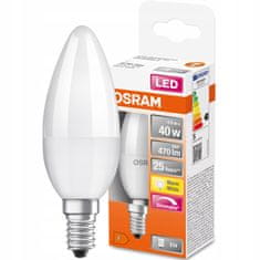 Osram Stmívatelná LED žárovka E14 SVÍČKA 4,9W= 40W 470lm 2700K Teplá bílá 