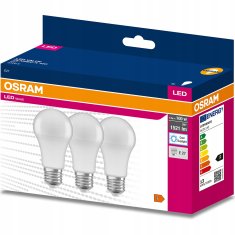 Osram 3x LED žárovka E27 A60 13W = 100W 1521lm 6500K Studená bílá