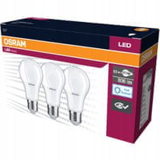 Osram 3x LED žárovka E27 A60 8,5W = 60W 806lm 6500K Studená bílá