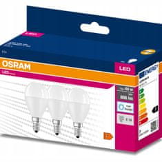 Basic 3x LED žárovka E14 P45 7W = 60W 806lm 6500K OSRAM