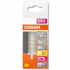 Osram Stmívatelná LED žárovka 78mm R7s 9,5W = 75W 1055lm 2700K Teplá bílá