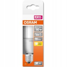 Osram LED žárovka E27 STICK 8W= 60W 806lm 2700K Teplá bílá