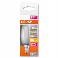 Osram Stmívatelná LED žárovka E14 SVÍČKA 4,8W= 40W 470lm 2700K Teplá bílá FILAMENT