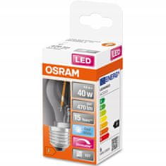 Osram Stmívatelné LED žárovka E27 P45 4,8W = 40W 470lm 4000K Neutrální bílá FILAMENT