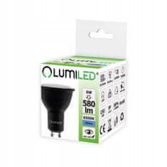 LUMILED LED žárovka GU10 PAR16 6W= 60W 580lm 6500K Studená bílá Černá