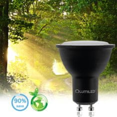 LUMILED LED žárovka GU10 PAR16 6W= 60W 580lm 6500K Studená bílá Černá