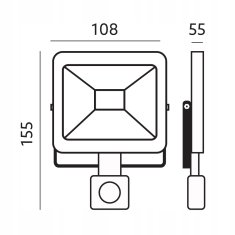 Basic LED světlomet HALOGENOVÁ LAMPA 10W SENZOR POHYBU