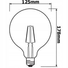 Osram LED žárovka E27 G125 3W = 25W 250lm 2700K Teplá bílá