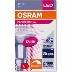 Osram Stmívatelná LED žárovka E14 R50 5,9W = 60W 350lm 2700K Teplá bílá 