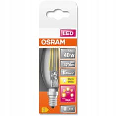 Osram Stmívatelná LED žárovka E14 B40 4W = 40W 470lm 2700K Teplá bílá FILAMENT 3-step DIM