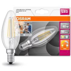 Osram LED žárovka E14 B40 4W = 40W 470lm 2700 - 4000K Teplá bílá / Neutrální bílá FILAMENT DUO CLICK