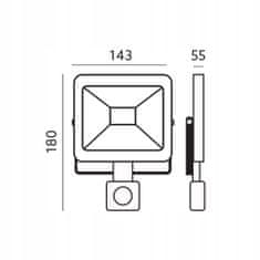 Basic LED světlomet HALOGENOVÁ LAMPA 20W SENZOR POHYBU