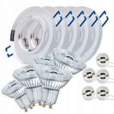 Basic OSRAM 5x halogenová skleněná lampa + LED GU10