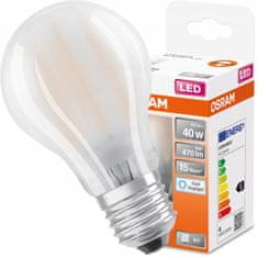 Osram LED žárovka E27 A60 4W = 40W 470lm 6500K Studená bílá FILAMENT