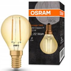 Basic LED žárovka E14 Ball Vintage 2,5W 22W 2400K OSRAM