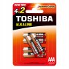 Alkalické baterie TOSHIBA FINGERS LR03 AAA 6 ks