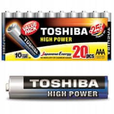 Basic Alkalické baterie TOSHIBA FINGERS LR03 AAA 20 ks