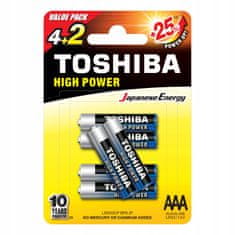 Basic Alkalické baterie TOSHIBA FINGERS LR03 AAA 6 ks