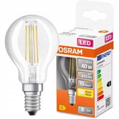 Osram LED žárovka E14 P45 4W = 40W 470lm 2700K Teplá bílá FILAMENT