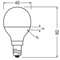 Basic LED kuličková žárovka E14 4,9W = 40W 470lm 4000K OSRAM