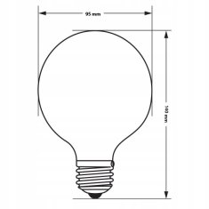 Basic LED žárovka GLOB FILAMENT G95 E27 4W Dekorativní