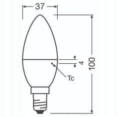 Osram LED žárovka E14 SVÍČKA 4,9W = 40W 470lm 2700K Teplá bílá