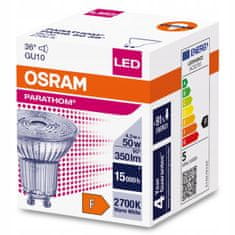 Osram LED žárovka GU10 PAR16 4,3W = 50W 350lm 2700K Teplá bílá 36°