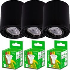 Basic 3x přisazené HALOGEN TUBA + LED GU10 5W svítidlo