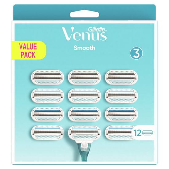 Gillette Venus Smooth náhradní holicí hlavice 12 ks