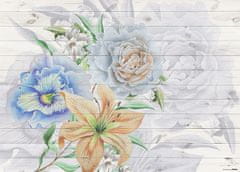 AG Design Ručně malované květiny, vliesová fototapeta 360x270 cm