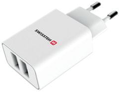 SWISSTEN Swissten Síťový Adaptér Smart Ic 2X Usb 2,1A Power + Datový Kabel Usb / Lightning Mfi 1,2 M Bílý