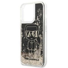 Karl Lagerfeld KLHCP13LLGGKBK hard silikonové pouzdro iPhone 13 / 13 Pro 6.1" black Liquid Glitter Gatsby