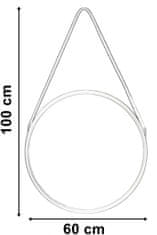 TZB Závěsné kulaté zrcadlo Fanti 60 cm černé