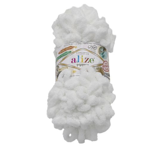 Alize Příze PUFFY - 100g / 9 m - bílá