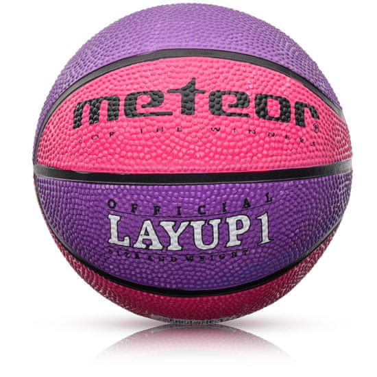 Meteor Basketbalový míč LAYUP vel.1, růžovo-fialový D-384