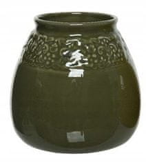 Kaemingk Dekorativní keramická váza zelená 21 cm