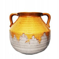 Kaemingk Dekorativní keramická váza hořčice 23 cm