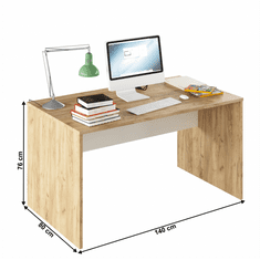 KONDELA PC stůl, dub artisan/bílá, RIOMA TYP 11