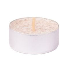 AROMKA Přírodní vonná svíčka palmová - AROMKA - Set 10 ks čajových svíček v plechu Vůně: Čisté prádlo