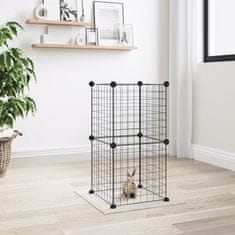 shumee VidaXL Pet Cage 8 Panels Black 35x35 cm Ocel