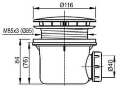 Ravak Sifon STANDARD 90 vaničkový, X01314