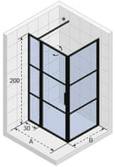 Riho SPRCHOVÁ ZÁSTĚNA GRID ROHOVÁ ZÁSTĚNA XL GB203 1300