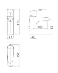 RAV-SLEZÁK Vodovodní baterie umyvadlová AMUR AM727.0 Kov/Plast MD0808 flexi hadice 3/8''