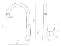 RAV-SLEZÁK Vodovodní baterie dřezová AMUR AM719.5 Chrom flexi hadice 3/8''