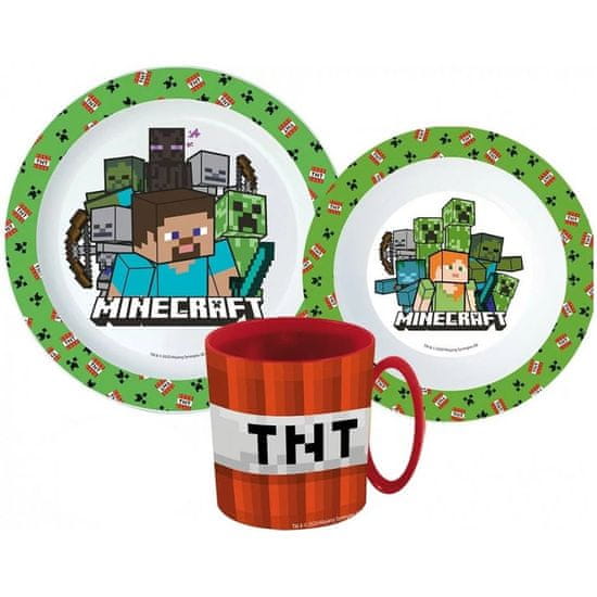 Stor Sada plastového nádobí Minecraft s červeným hrnkem TNT