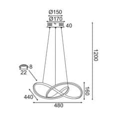 ACA ACA Lighting Decoled LED závěsné svítidlo HM92LEDP48CH