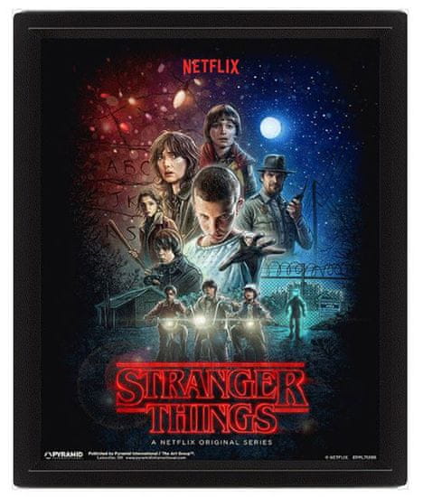 CurePink Proměňovací 3D obrázek Stranger Things: One Sheet (26 x 20 cm)