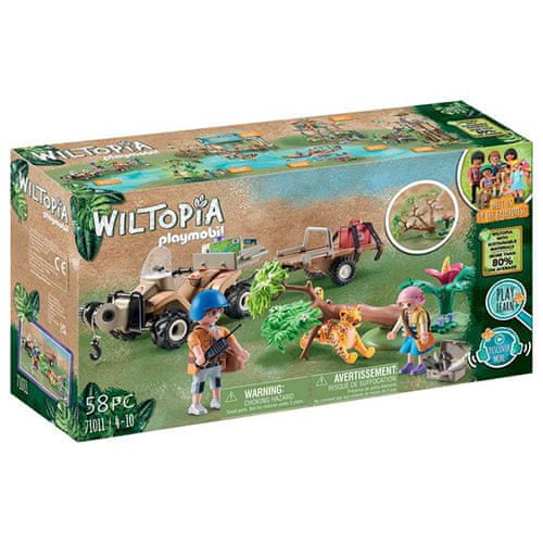 Playmobil Čtyřkolka na záchranu , Wiltopia, veterináři, čtyřkolka, jaguár, 58 dílků, 71011