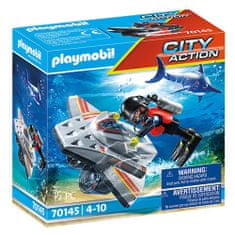 Playmobil Potápěčský skútr , Záchranáři, 15 dílků 70145