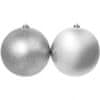 Vánoční ozdoby Plastové stříbrné koule, 20 cm, SET 2 ks